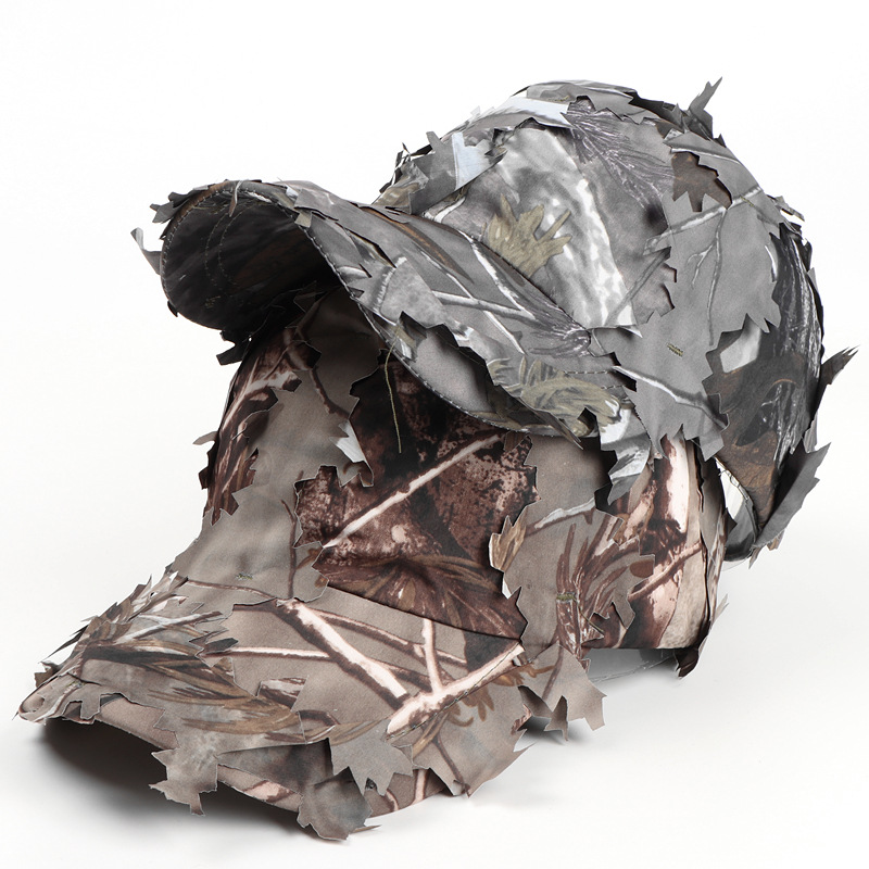 Brown 3D Leaf Camouflage Baseball Cap – American-Style Outdoor Tactical Hat view 2