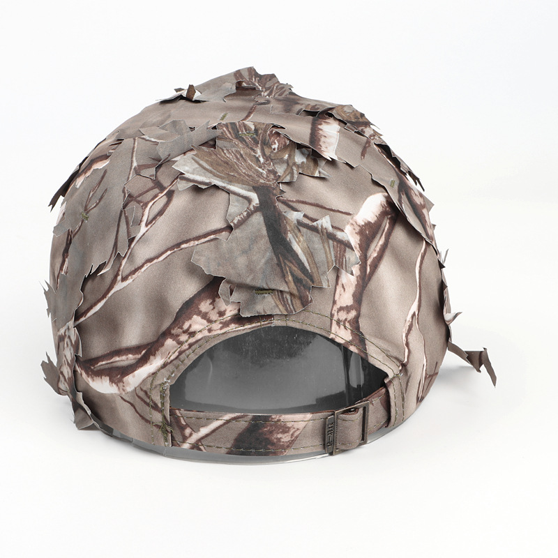Grey 3D Leaf Camouflage Baseball Cap – American-Style Outdoor Tactical Hat for view 6