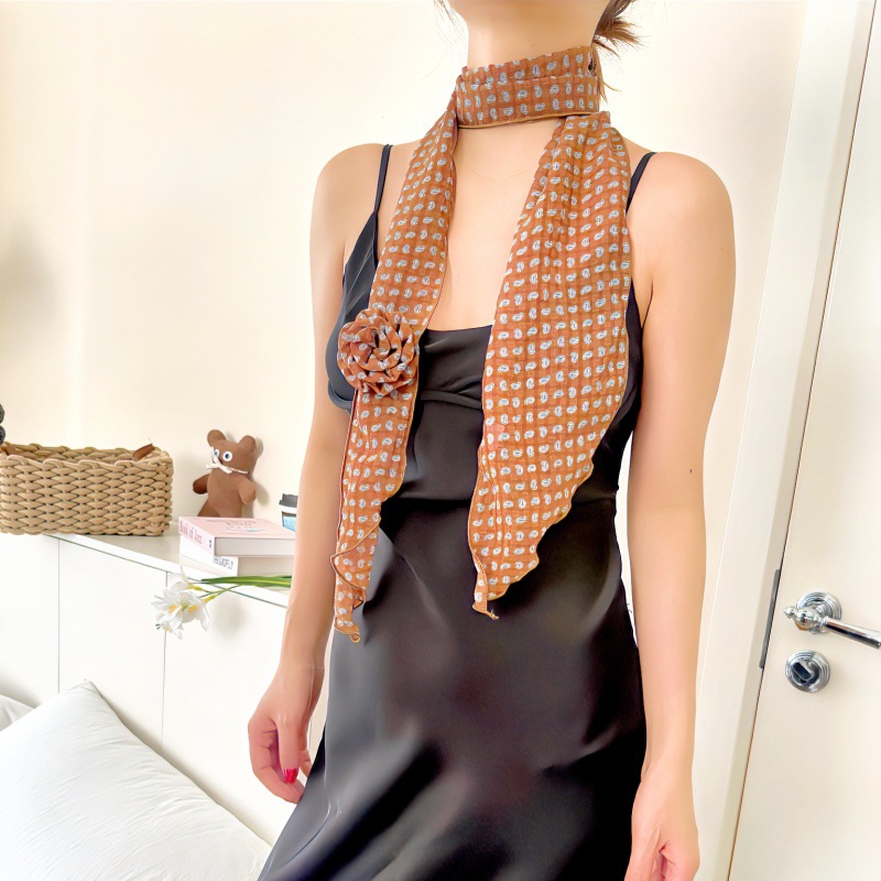 2 Pcs Purple Clover Pattern Rose Flower Thin Scarf – Elegant and Versatile view 6