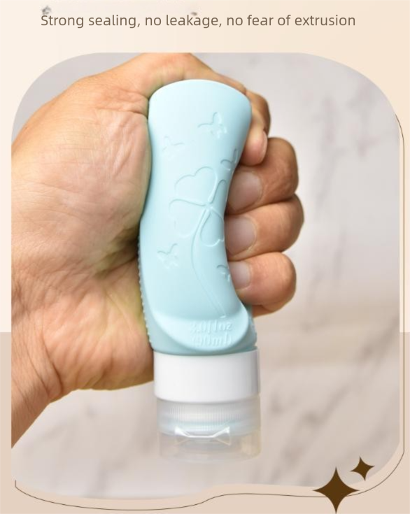 Pink Travel Silicone Refillable Bottle Set – Multi-Functional Soft-Squeeze view 4