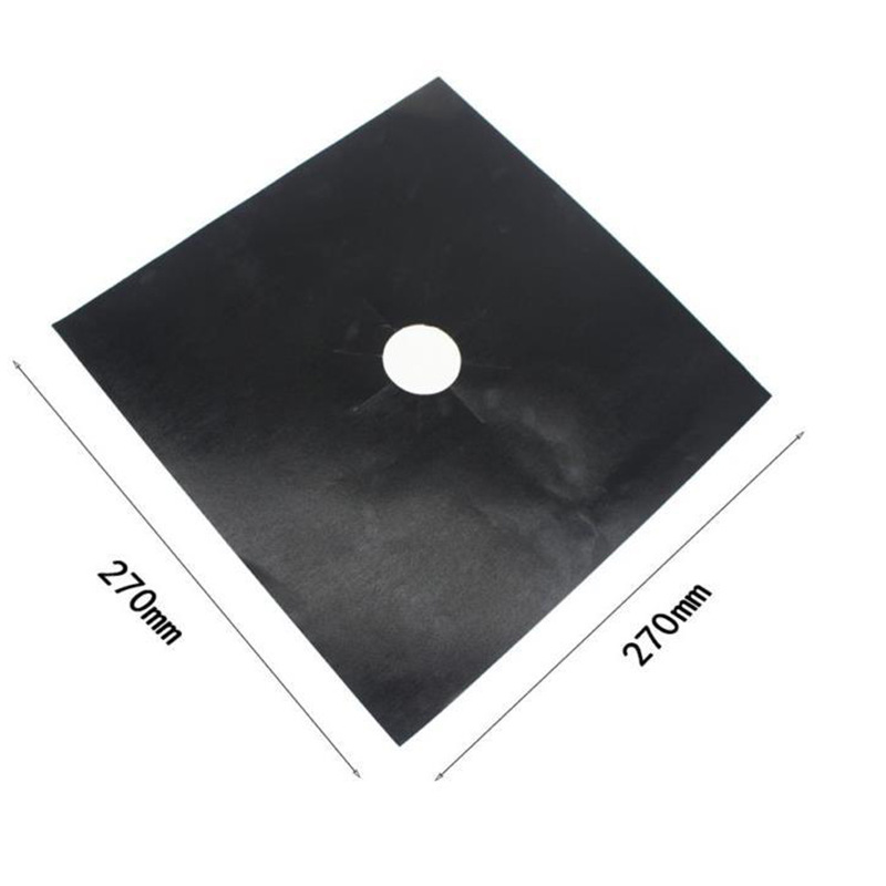 6 Pcs Black Heat-Resistant Gas Stove Mat – Non-Stick Teflon Coated Fiberglass view 3