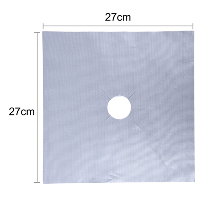 10 Pcs Silver Heat-Resistant Gas Stove Mat – Non-Stick Teflon Coated view 2