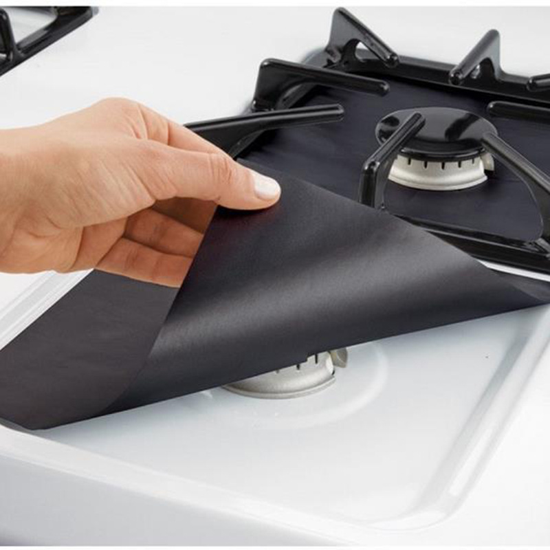 10 Pcs Silver Heat-Resistant Gas Stove Mat – Non-Stick Teflon Coated view 5