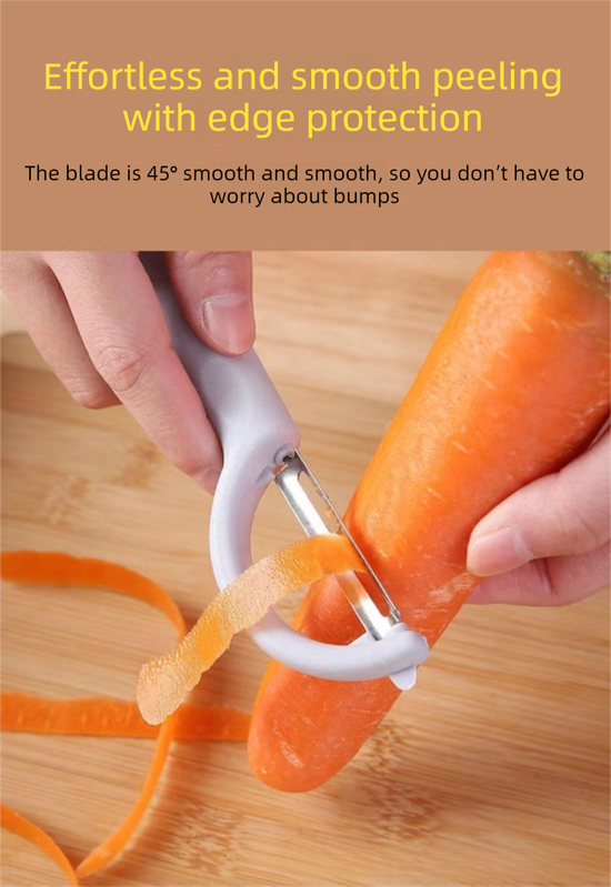 2 Pcs White Multi-Functional Vegetable & Fruit Peeler – Stainless Steel Blade view 3