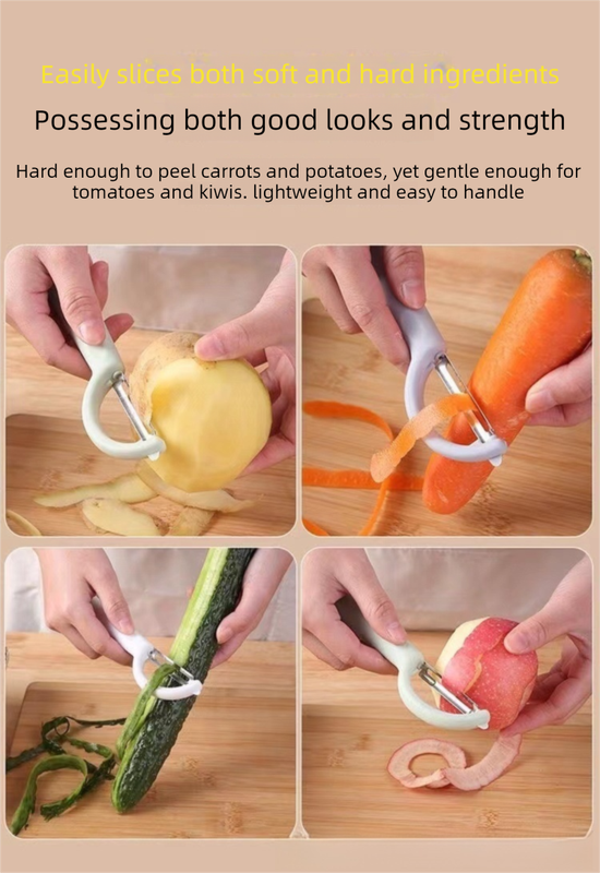 2 Pcs Green Multi-Functional Vegetable & Fruit Peeler – Stainless Steel Blade view 4