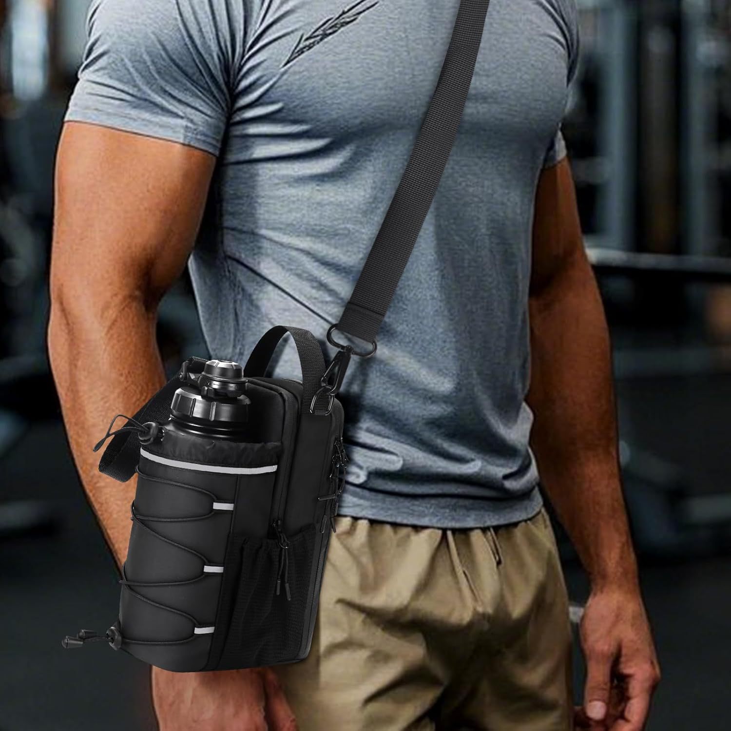 Black Magnetic Water Bottle Holster – Large-Capacity view 8