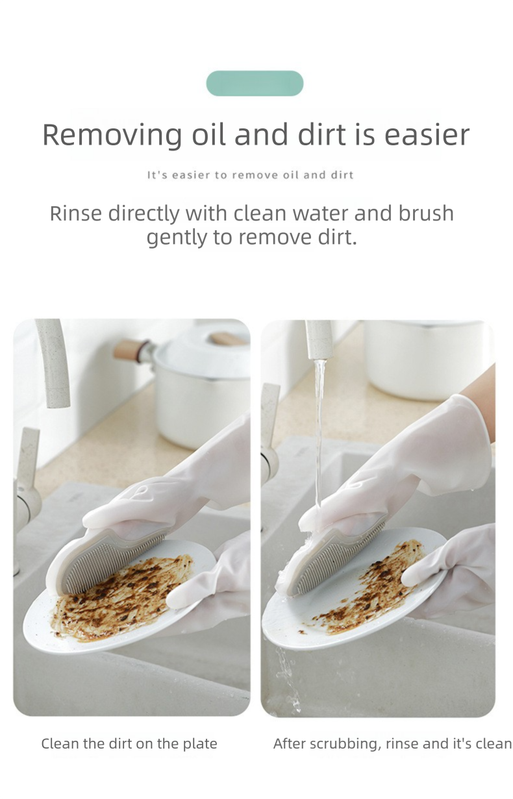 3 Pairs of Grey Brush Gloves Integrated Brush Glove – Multifunctional Cleaning view 3