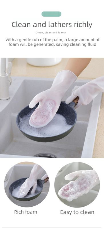 3 Pairs of Green Brush Gloves Integrated Brush Glove – Multifunctional view 5