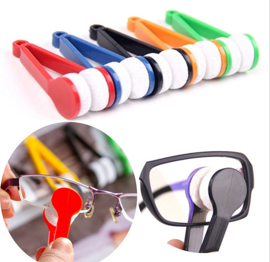 10 Pcs Blue Portable Eyeglass Cleaning Clip - Dual-Sided Microfiber Tongs for Safe view 4