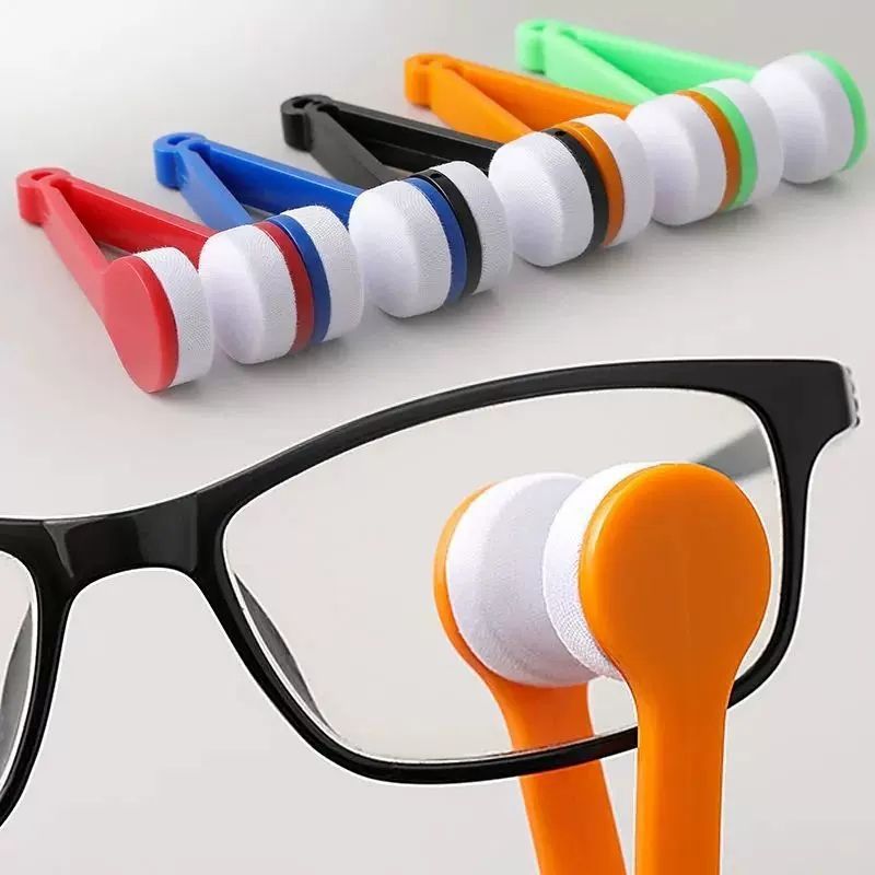 10 Pcs Color mixing Portable Eyeglass Cleaning Clip - Dual-Sided Microfiber view 3
