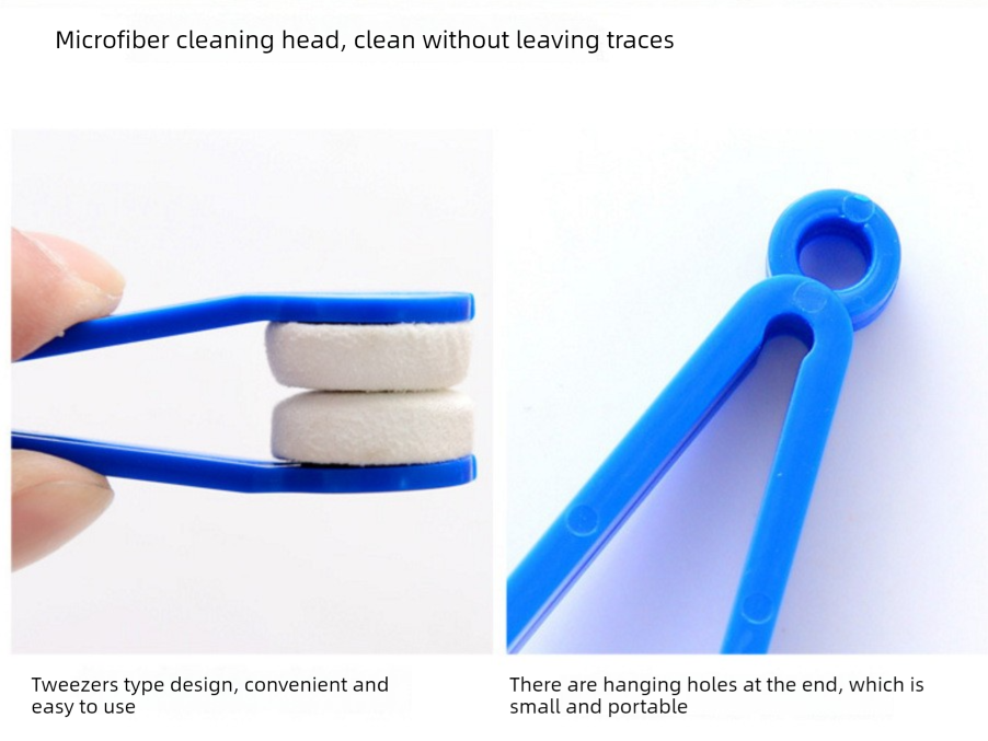 10 Pcs Color mixing Portable Eyeglass Cleaning Clip - Dual-Sided Microfiber view 4