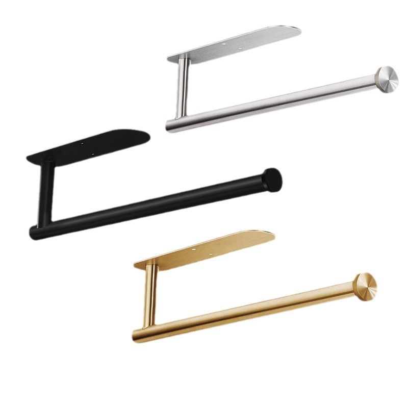 Black Stainless Steel Kitchen Paper Holder with Adhesive Mounting – Under view 2