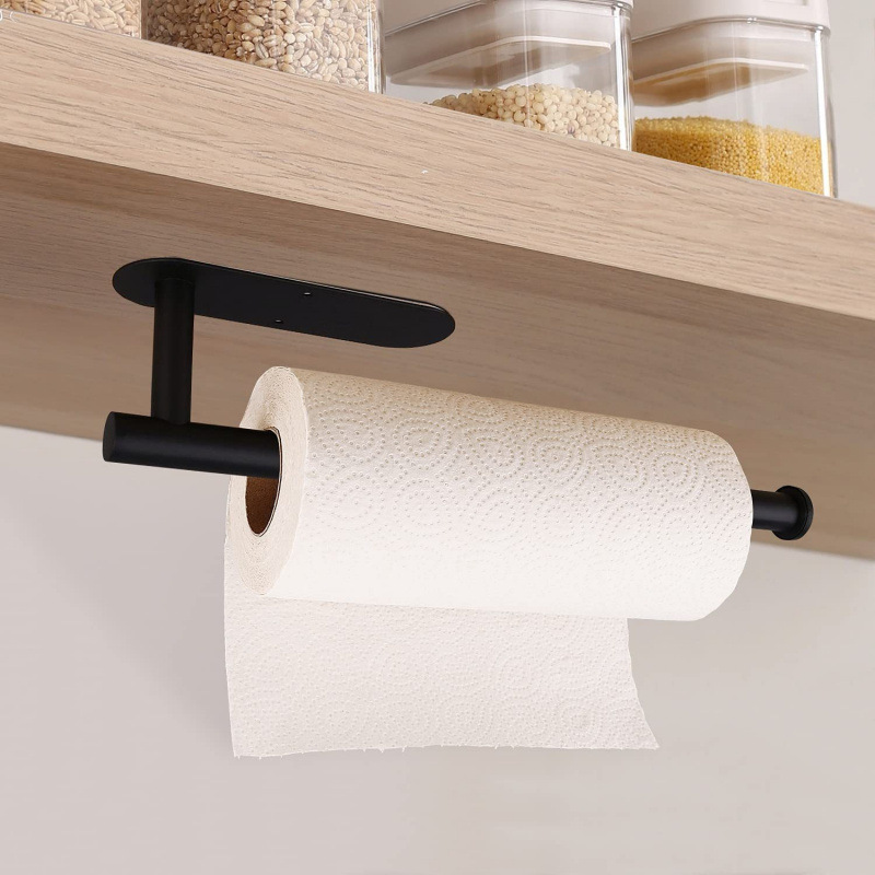 Stainless Steel Kitchen Paper Holder Set of 3 with Adhesive Mounting – Under view 2