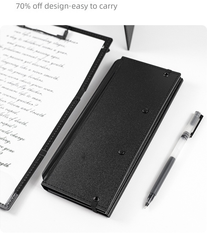 Blue-green Three-Fold Clipboard with Document Holder – PP Material view 3