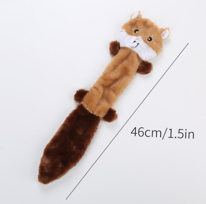 2-Pack Brown raccoon Identical Plush Pet Toys with Squeaker – Durable