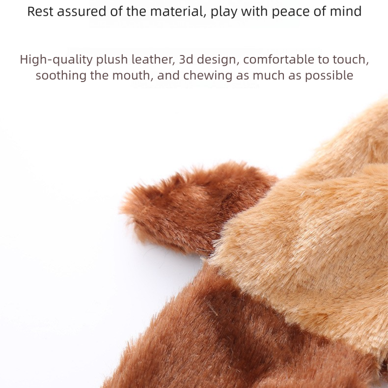 2-Pack Brown raccoon Identical Plush Pet Toys with Squeaker – Durable view 4