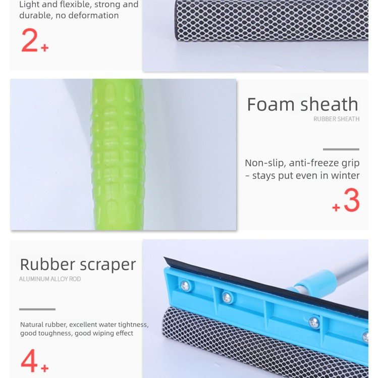 Green Home Window Cleaner – Adjustable Aluminum Alloy Glass Scraper with view 3