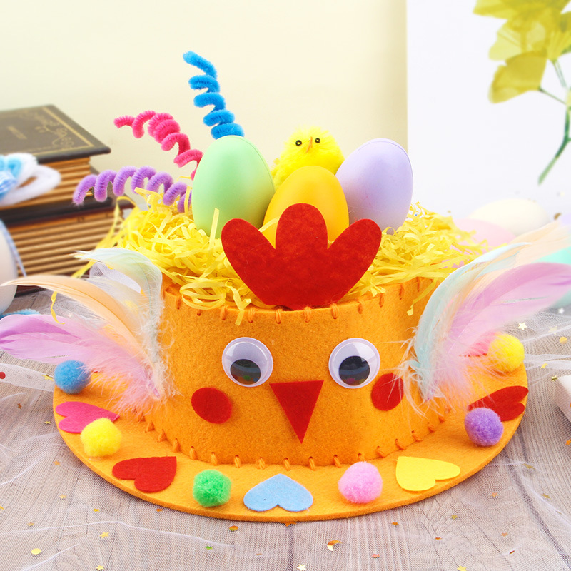 Orange DIY Easter Hat Craft Kit – Kids’ Handmade Decoration Set with