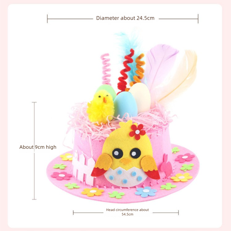 Orange DIY Easter Hat Craft Kit – Kids’ Handmade Decoration Set with view 7
