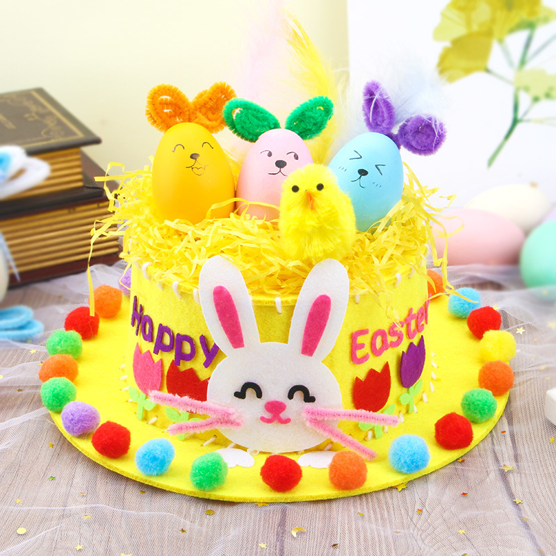 Yellow DIY Easter Hat Craft Kit – Kids’ Handmade Decoration Set with