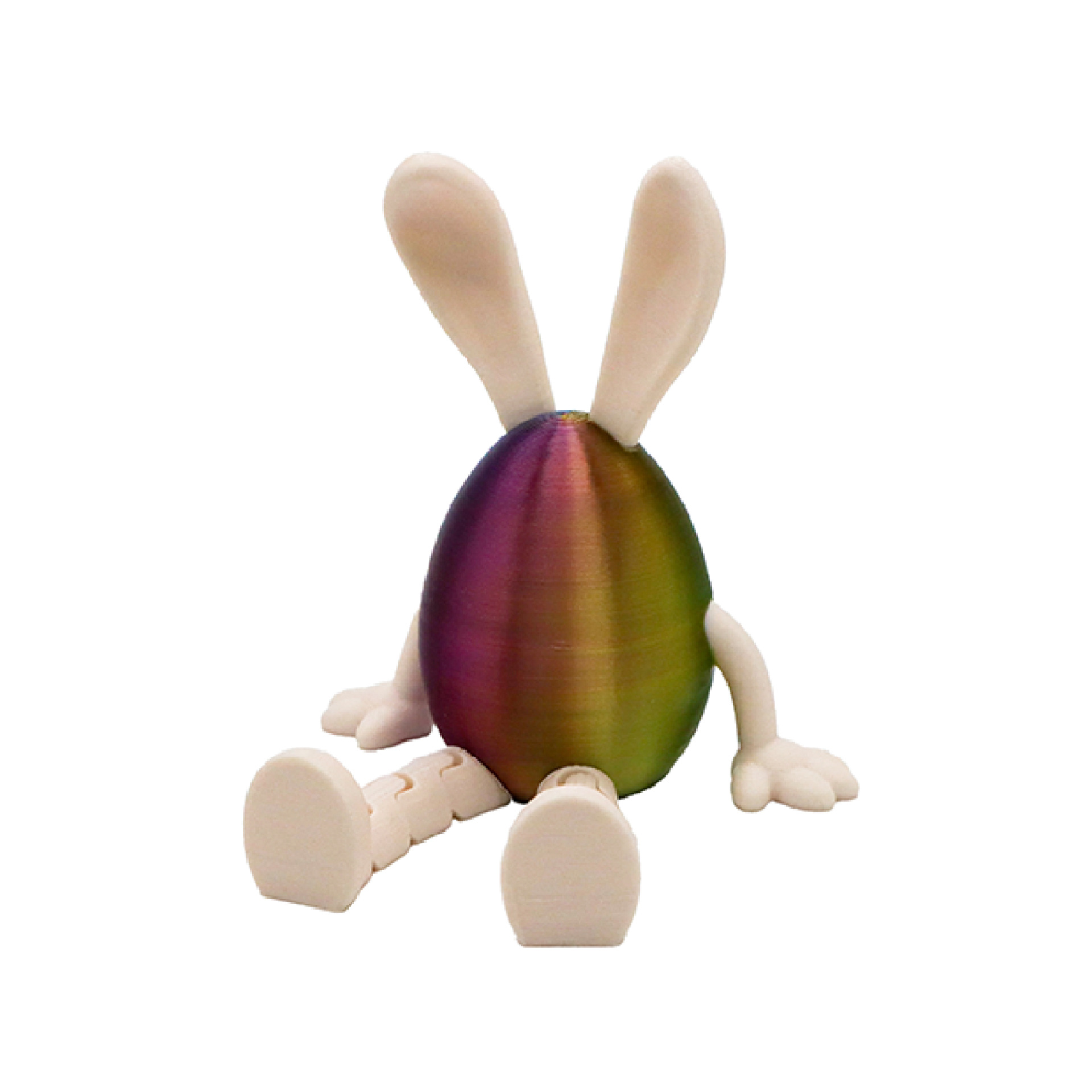3-Piece Cool and colorful Easter Figurine Set – Identical Poseable Egg-Shaped
