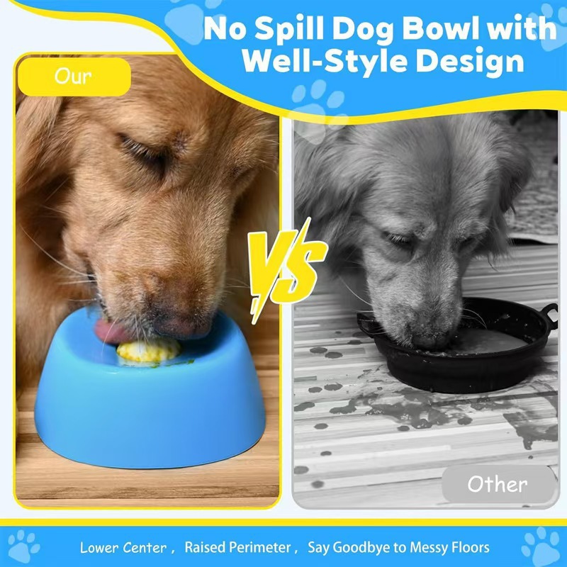 Yellow bowl, white ball Slow Feeding Dog Bowl with Built-In Rolling Ball view 3