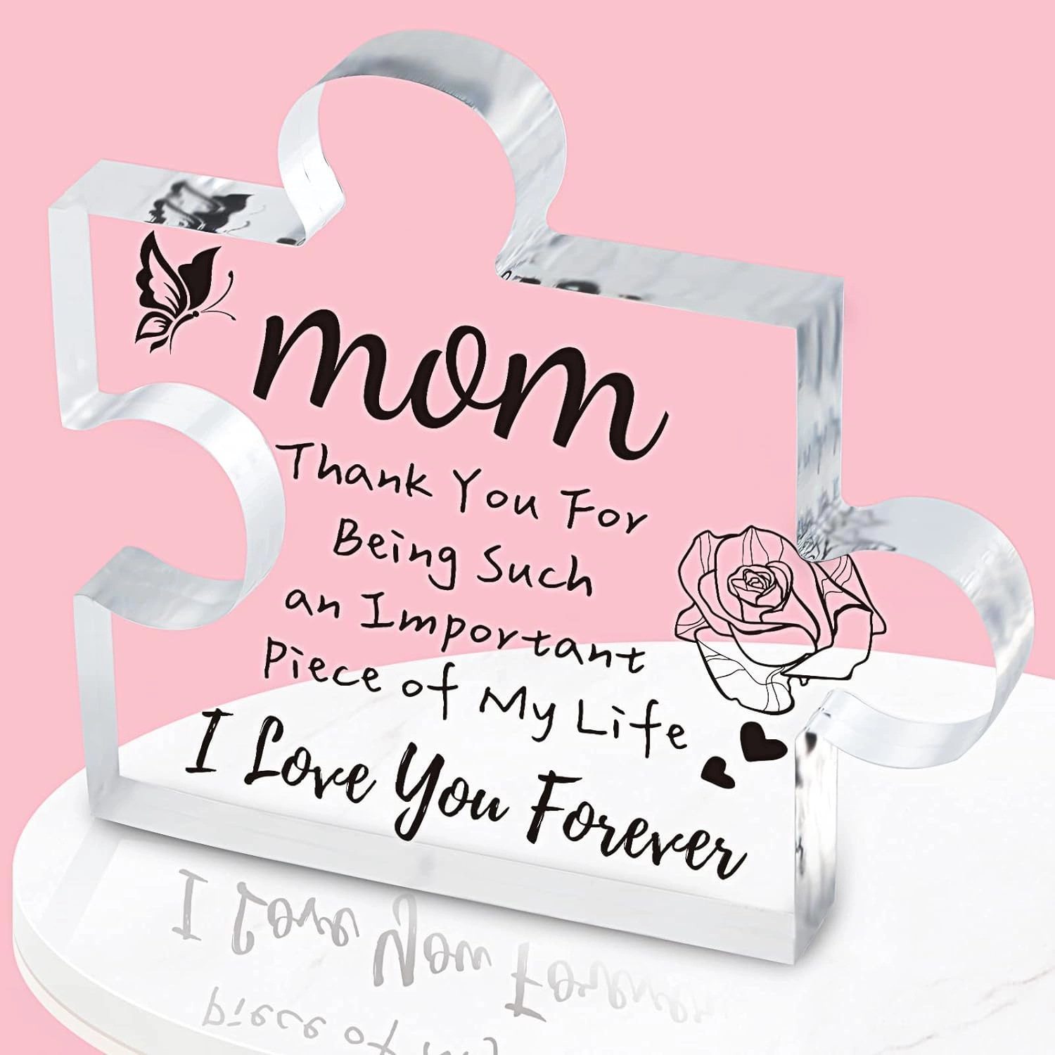Interlocking Puzzle-Shaped Desktop Decor – 10.5cm Square Display Piece for