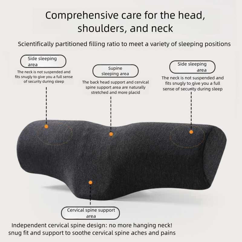 Purple Cervical Support Pillow – Memory Foam Core with Ergonomic Design for view 5