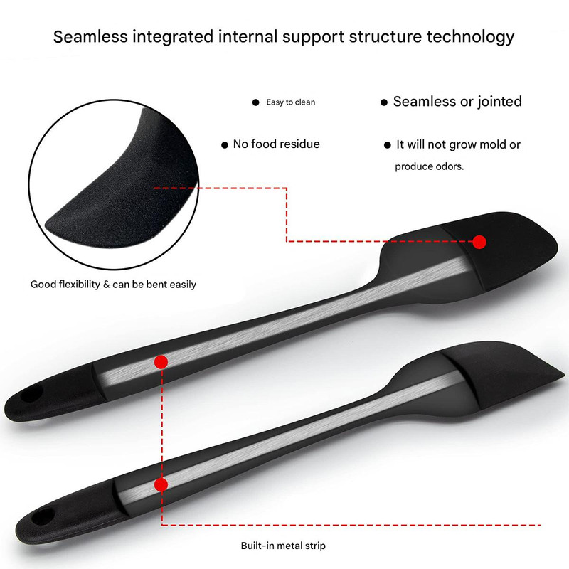 6-Piece Black Silicone Spatula Set – Heat-Resistant view 4