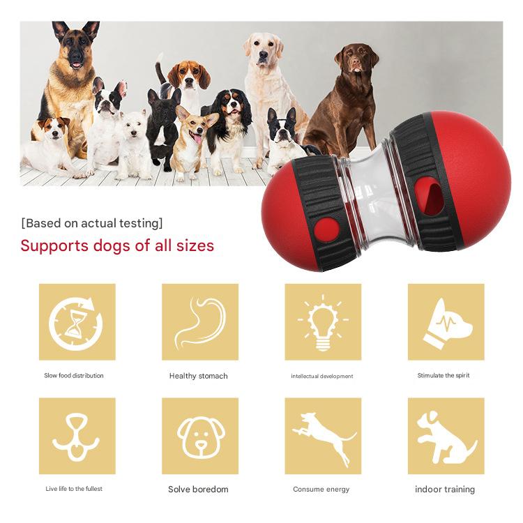 2-Pack Red Small Slow Feeder Dog Toy – Rolling Treat Dispenser Balls for view 2