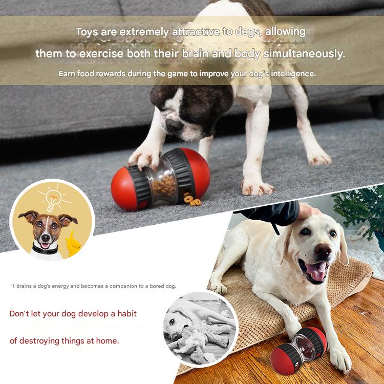 2-Pack Red Small Slow Feeder Dog Toy – Rolling Treat Dispenser Balls for view 4