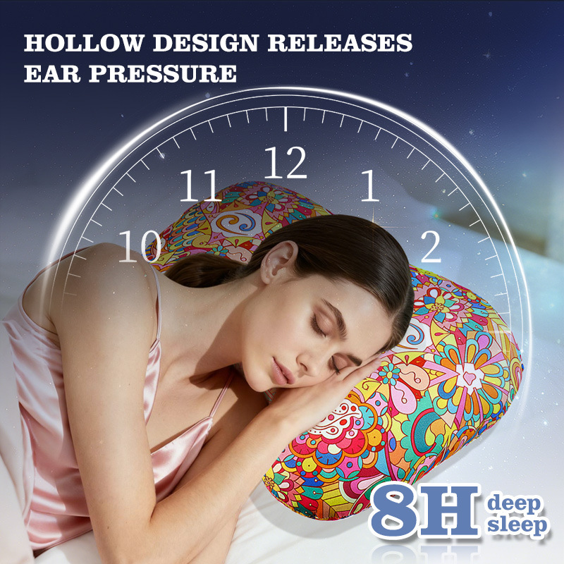 Cashew blossoms Hollow Ear Support Pillow – Adjustable Side Sleep Neck Cushion view 4
