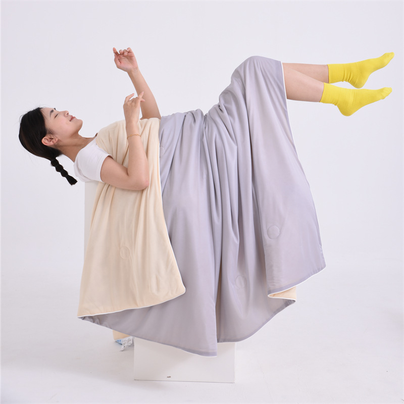 Yellow and gray color combination Cooling Summer Quilt with Ice Silk Fabric