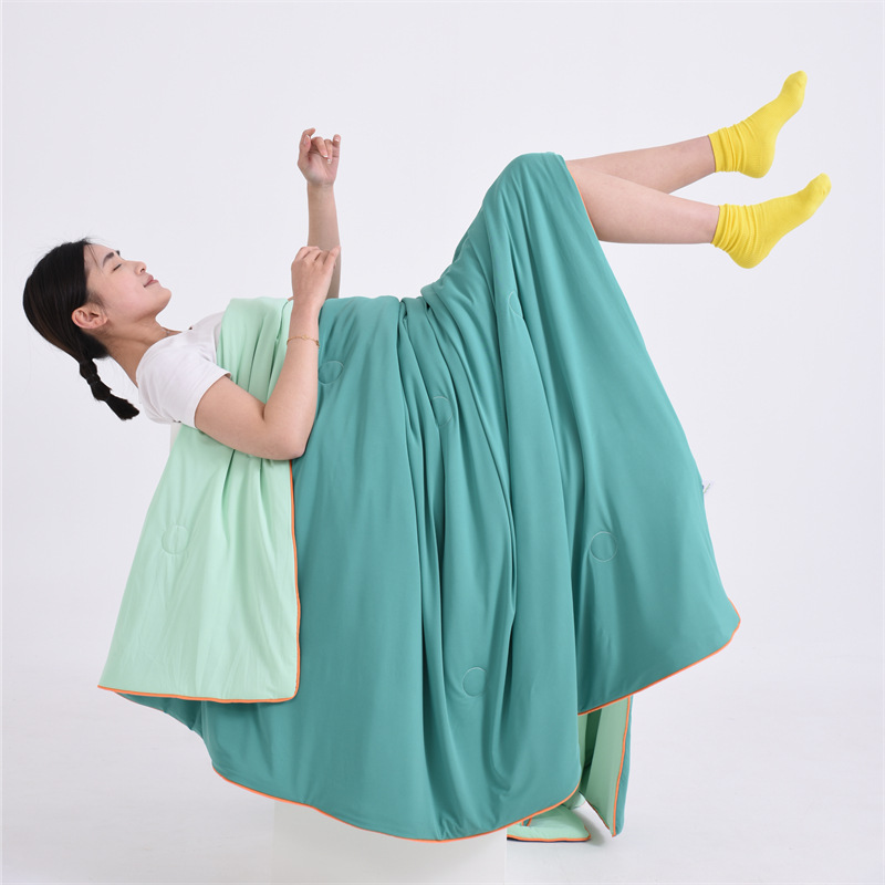 Watermelon green Cooling Summer Quilt with Ice Silk Fabric Lightweight