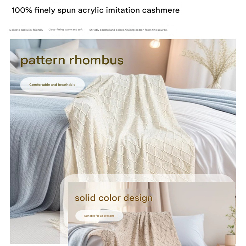 Pink Nordic Minimalist Knit Throw Blanket – 127×180cm Lightweight view 2