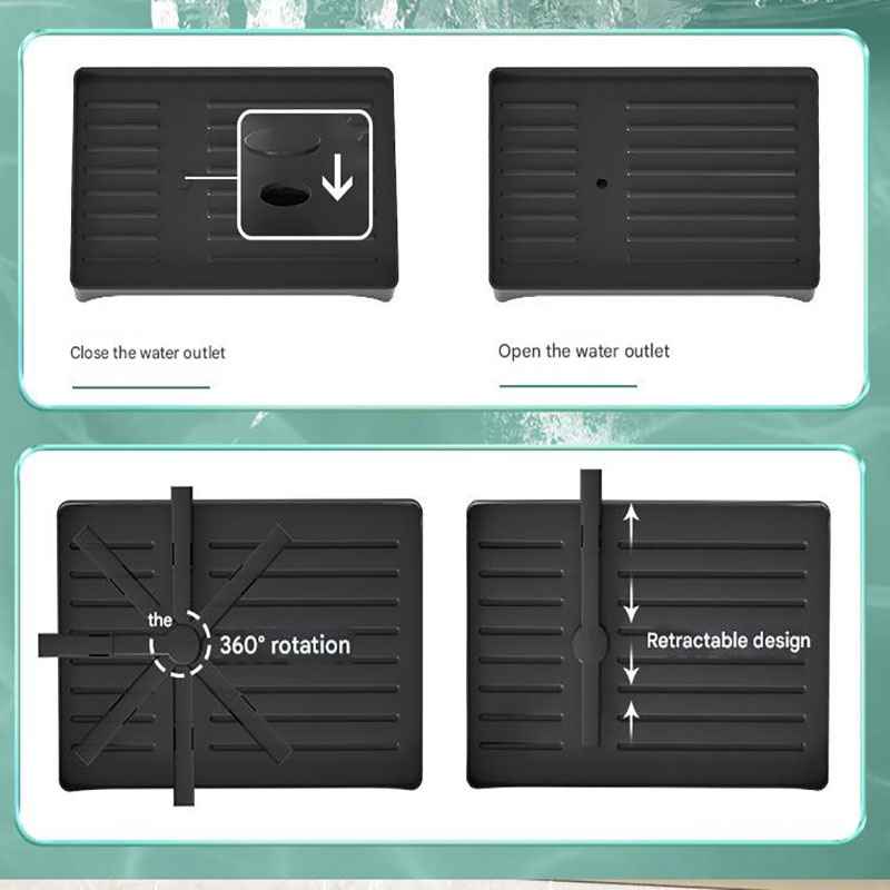 White Foldable Dish Rack with Drain Tray view 4