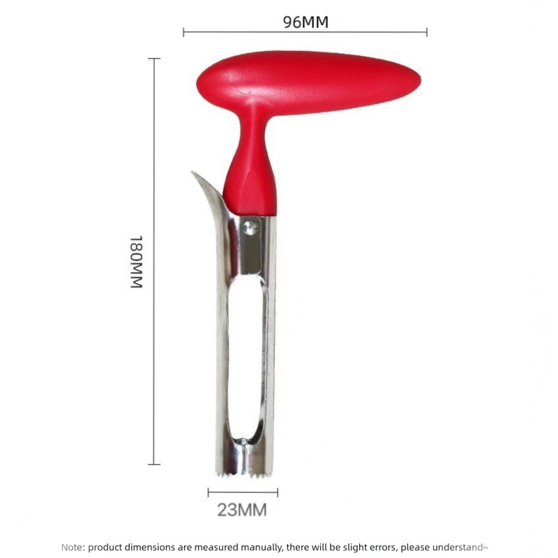 Red Set of 2 Stainless Steel Apple Corers – Heavy-Duty Fruit Core Remover Tool view 6