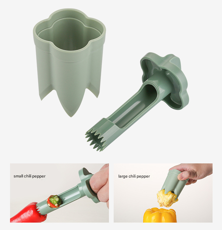 2-Pack ABS Vegetable Core Remover – White & Green view 2