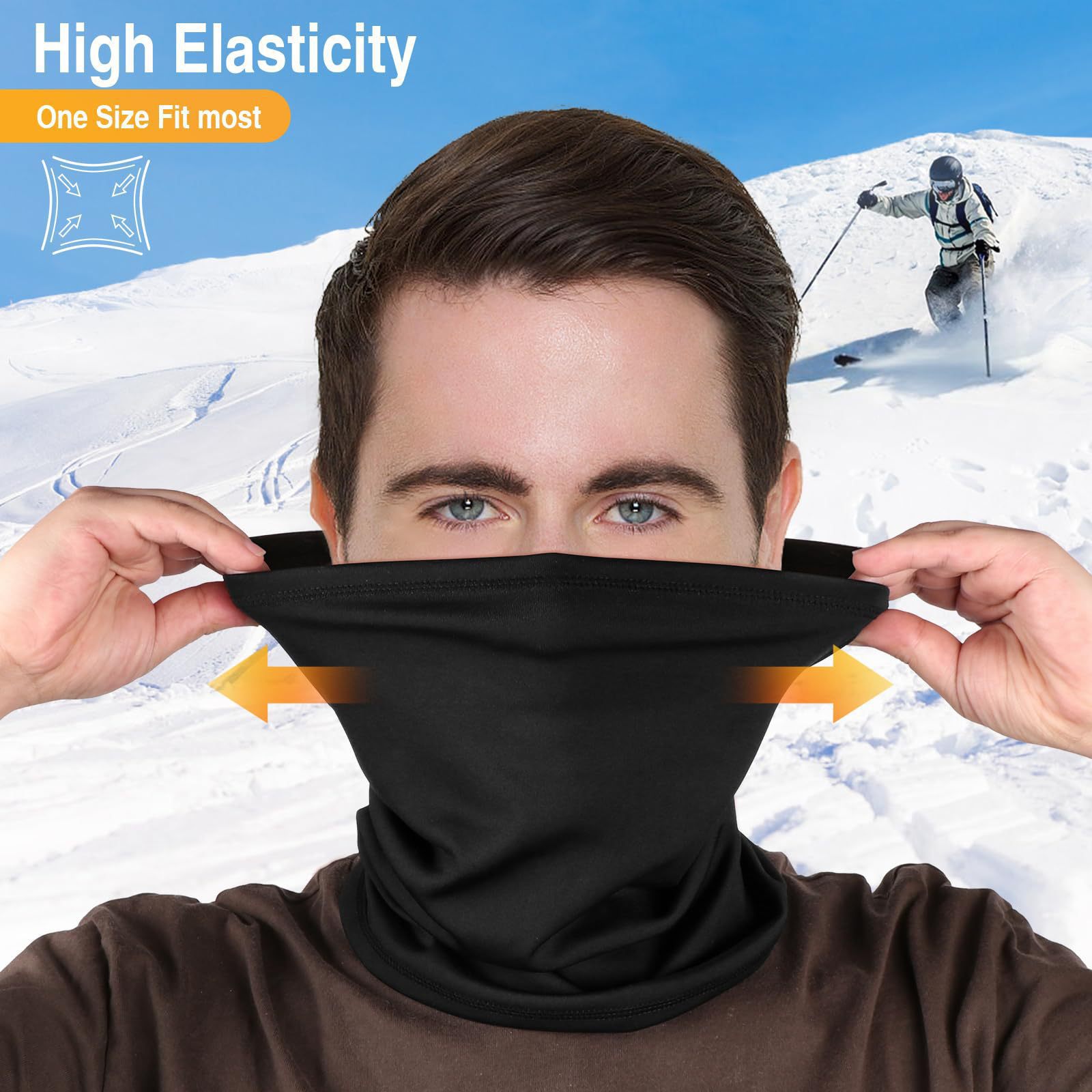 Black Multi-Functional Thermal Neck Gaiter – Windproof view 2