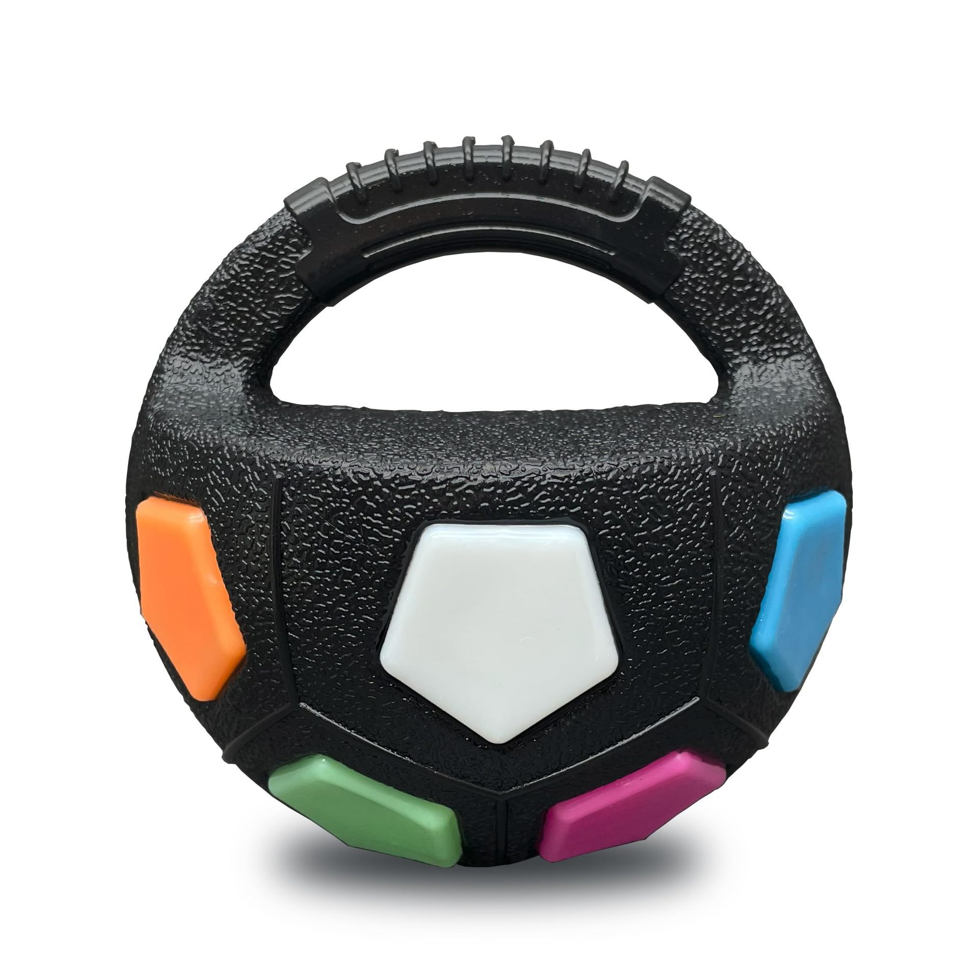 Colorful Dog Toy: Handheld Bouncing Ball with Sound – TPR Material