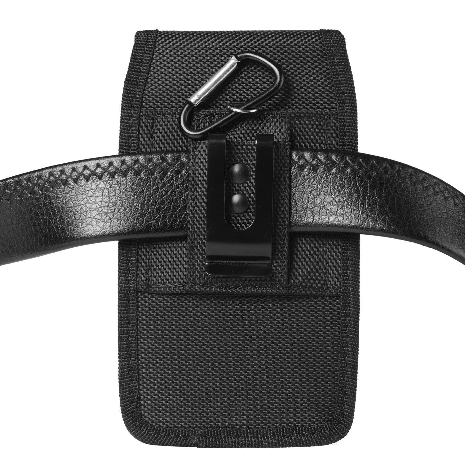 2-Pack Black Universal Heavy-Duty Nylon Belt Holster Pouch with Card Slot view 2