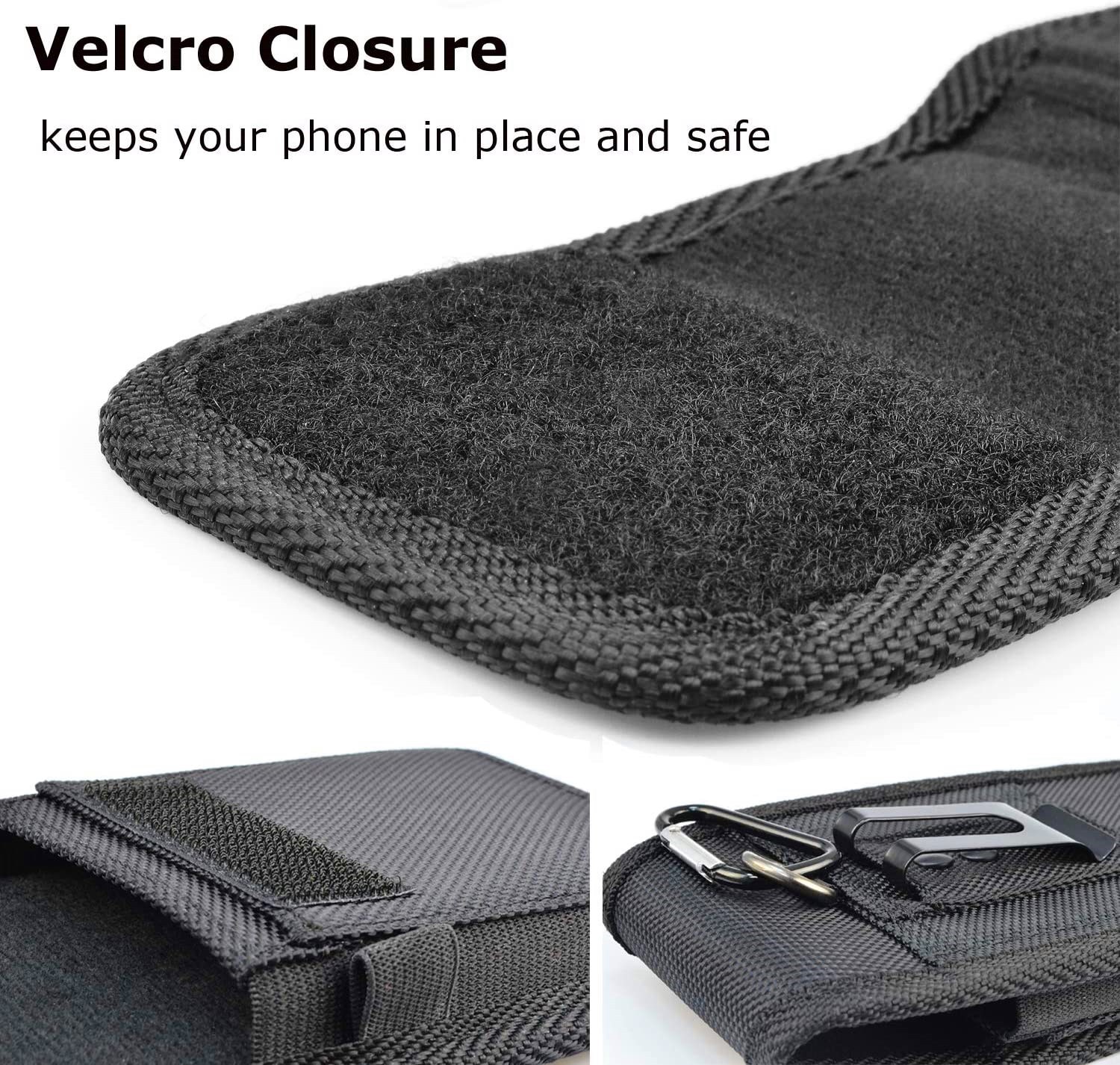 2-Pack Black Universal Heavy-Duty Nylon Belt Holster Pouch with Card Slot view 7