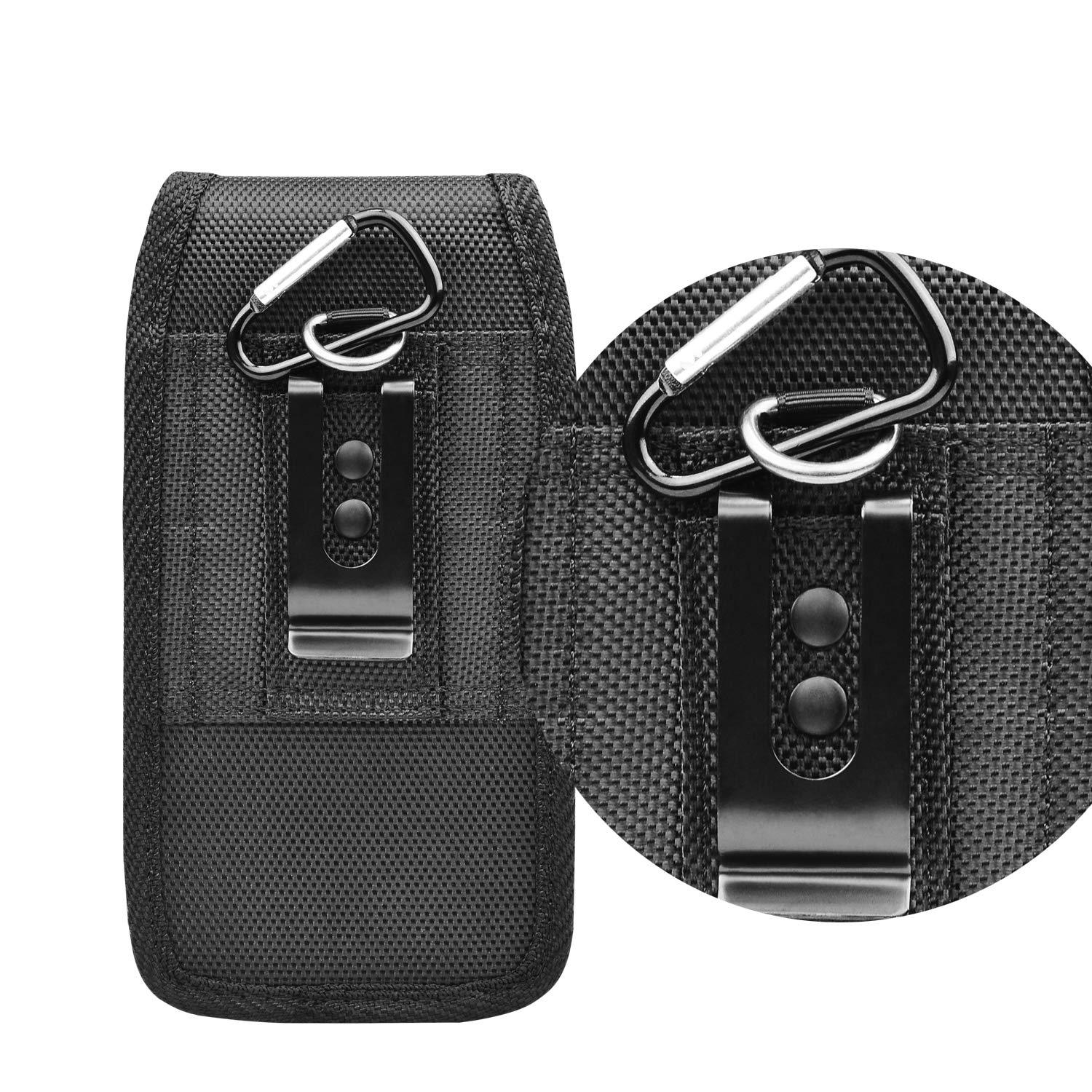 2-Pack Black Universal Heavy-Duty Nylon Belt Holster Pouch with Card Slot view 4