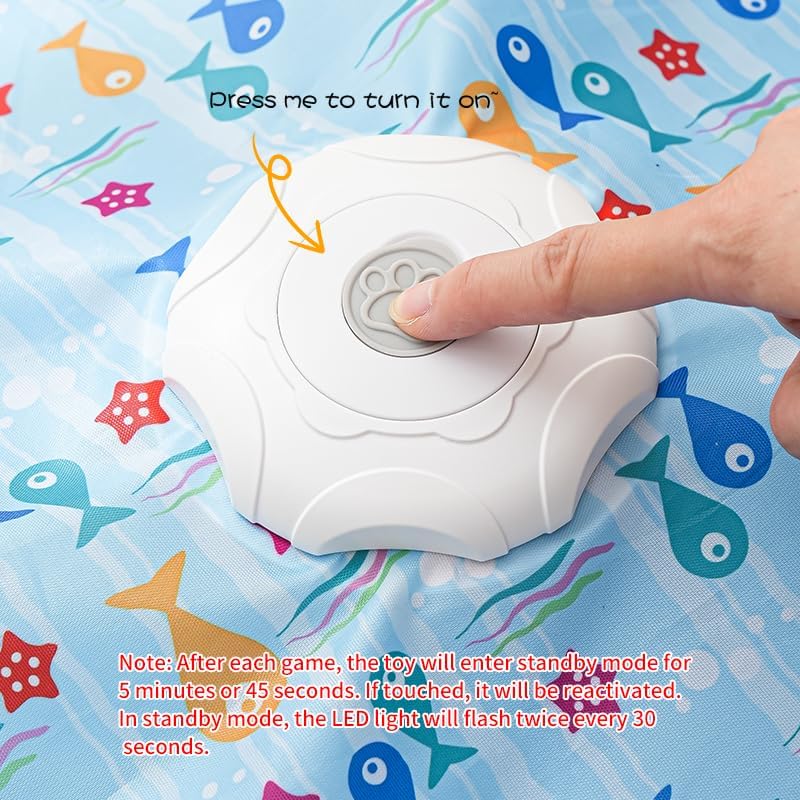 Automatic Cat Hunting Game Mat with 360° Teaser Wand view 5