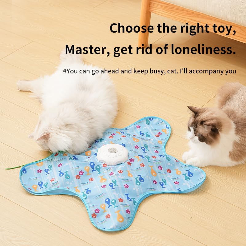 Automatic Cat Hunting Game Mat with 360° Teaser Wand view 6