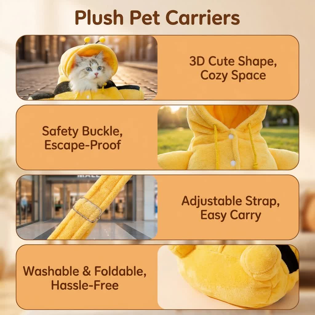 S Size Cute Bear Windproof Insulated Pet Shoulder Bag with Security Buckle view 3