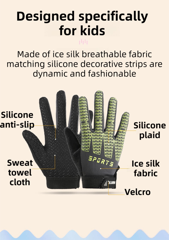 Black and Pink Breathable Half-Finger Cycling Gloves for Kids - Non-Slip view 2