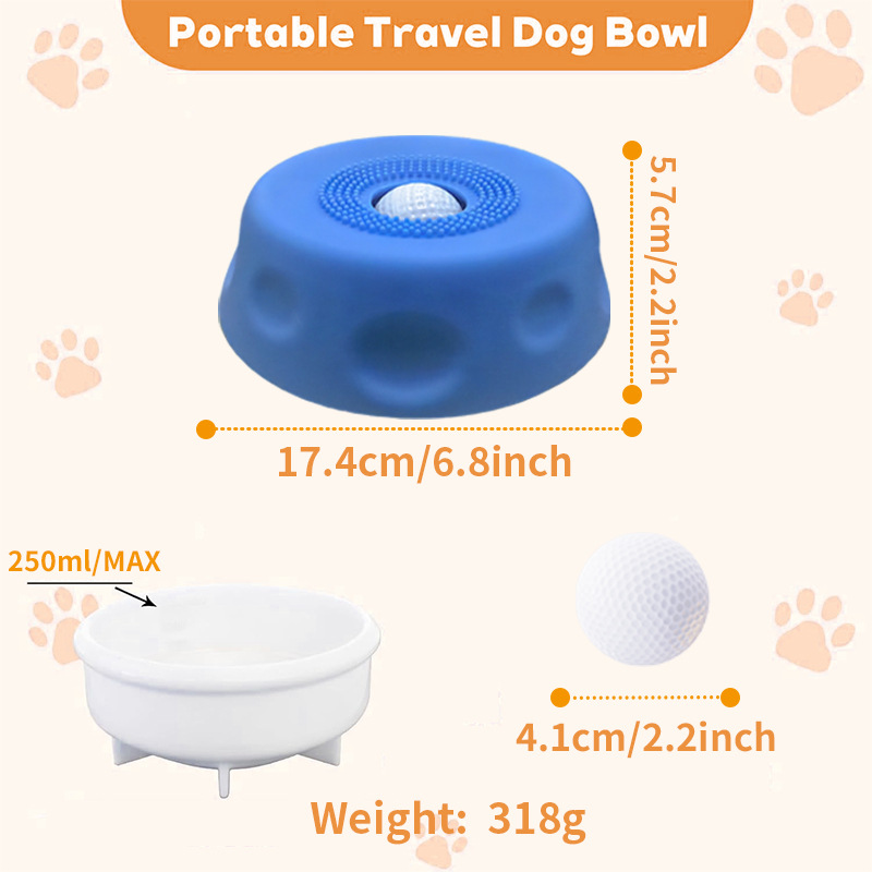 Black Silicone Dog Liquid Lick Bowl with Floating Fun Ball - Interactive Slow view 4