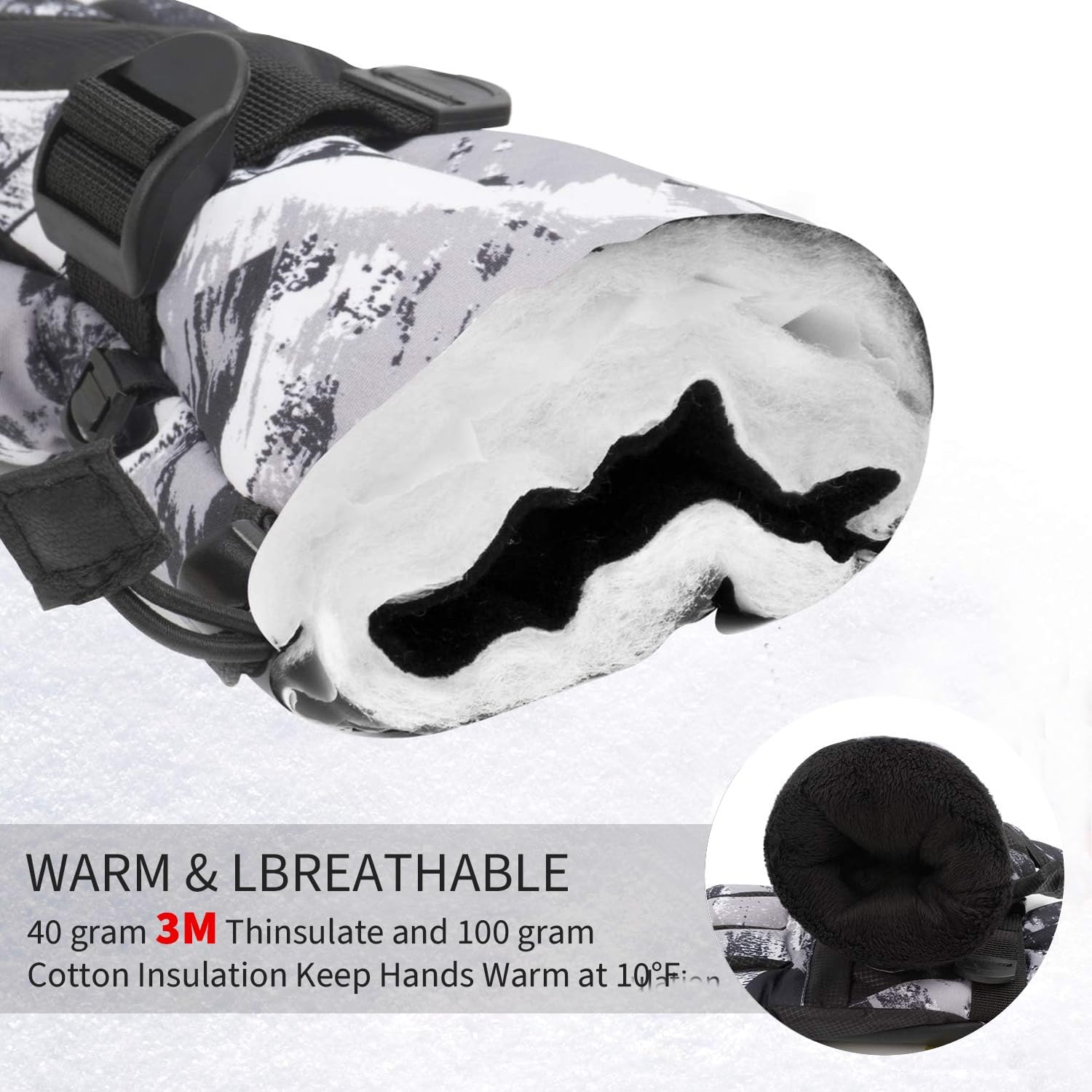 2-Pair Winter Waterproof Touchscreen Ski Gloves - Anti-Slip Thermal Mitts for view 4