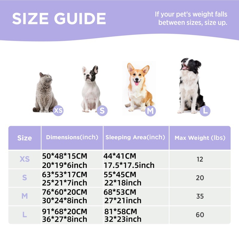 91x68x20 CM Cute Square Plush Pet Bed with Removable Cover & 5 Bolsters view 5